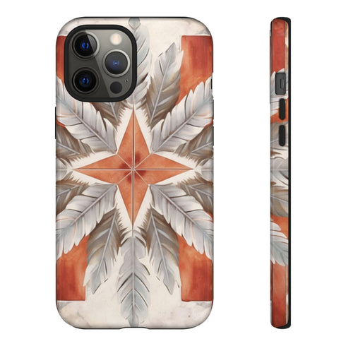 Silver Feather Compass - Impact Resistant Phone Case